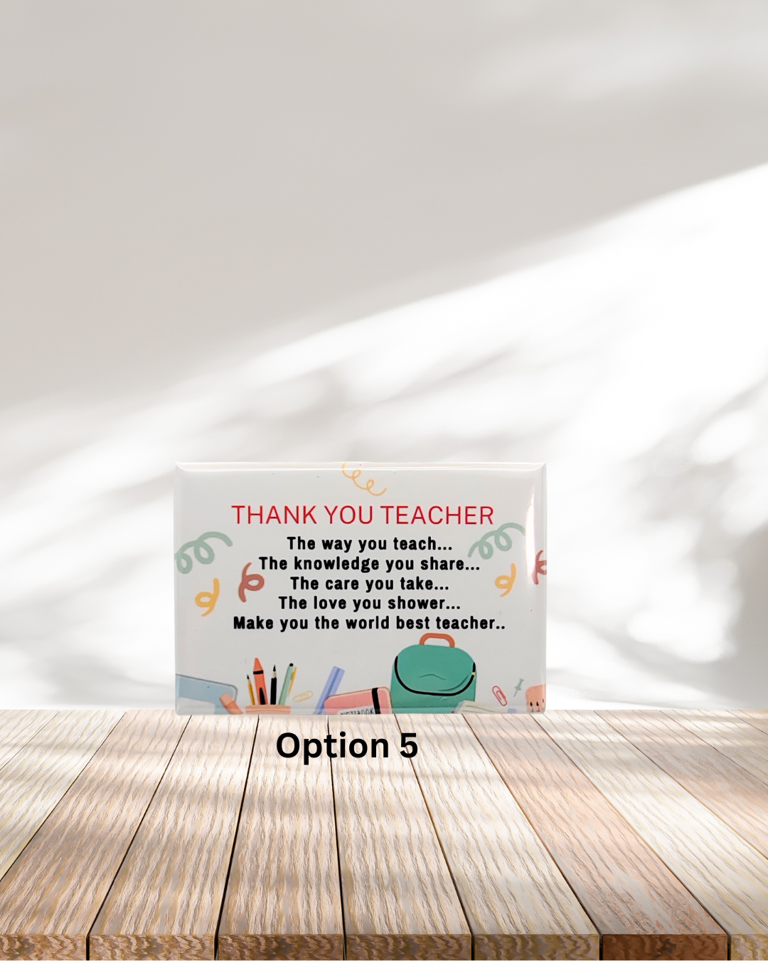 Teacher Appreciation Pre-set Metal Fridge Magnets (8x5.3cm only)